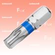 T40 Torx-Bits mit Farbring blau, 25 mm, 10 Stück